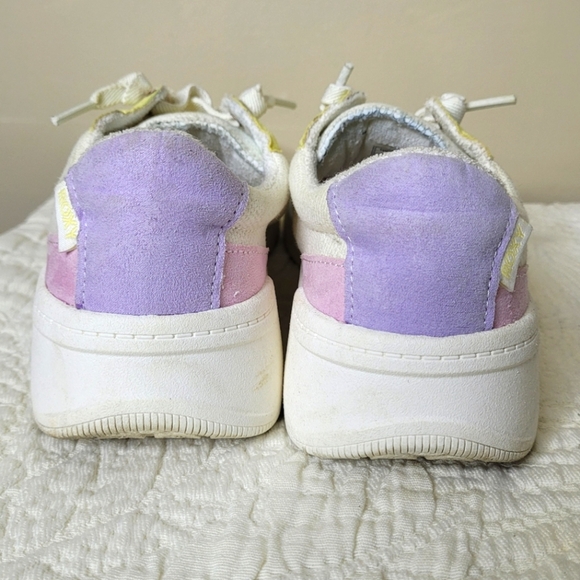 Roxy Charlie Sneakers Sz 9 White Pastel Colorblock LaceUp Surf Skate - Picture 8 of 10